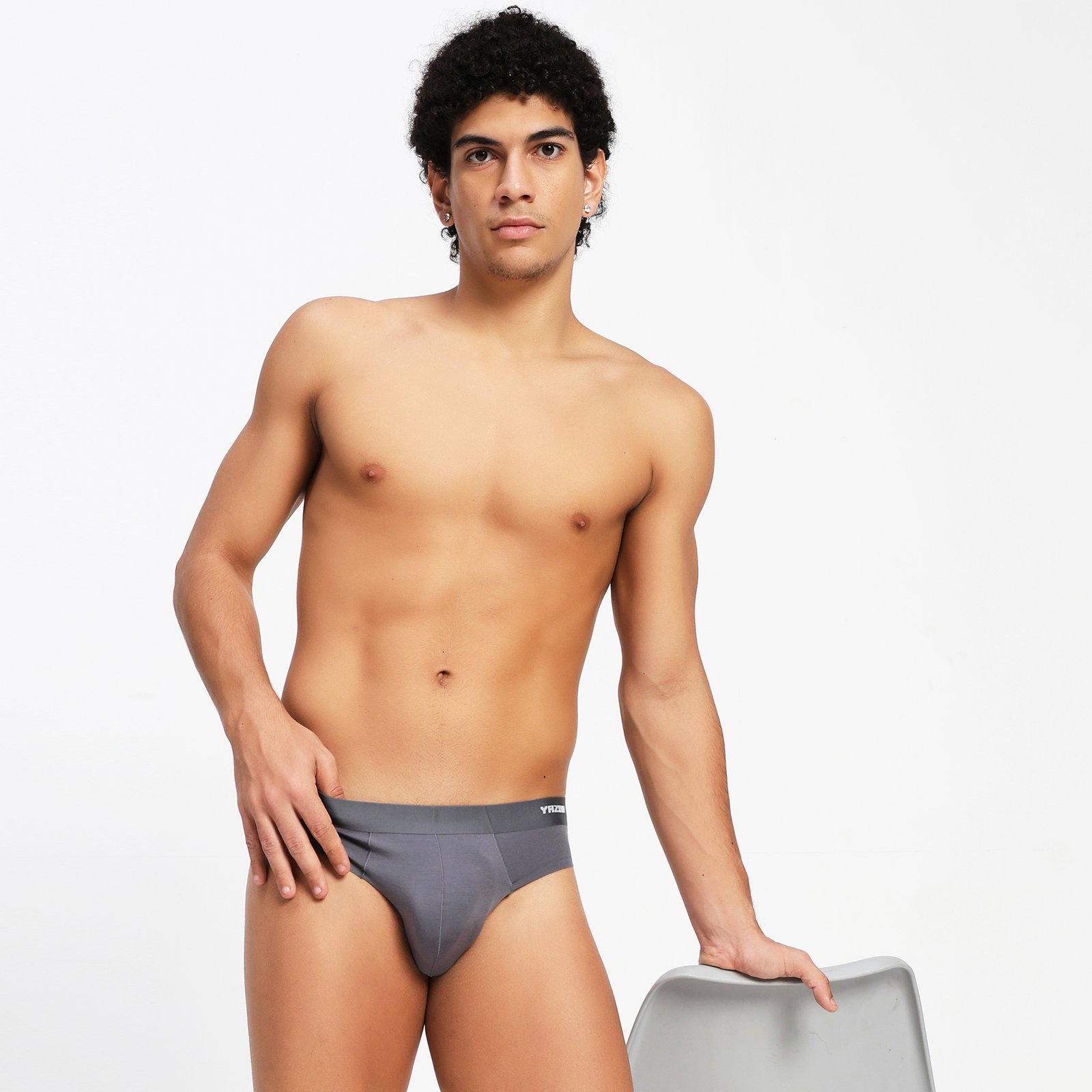 Lightweight Seamless Modal Underwear - Grey Briefs