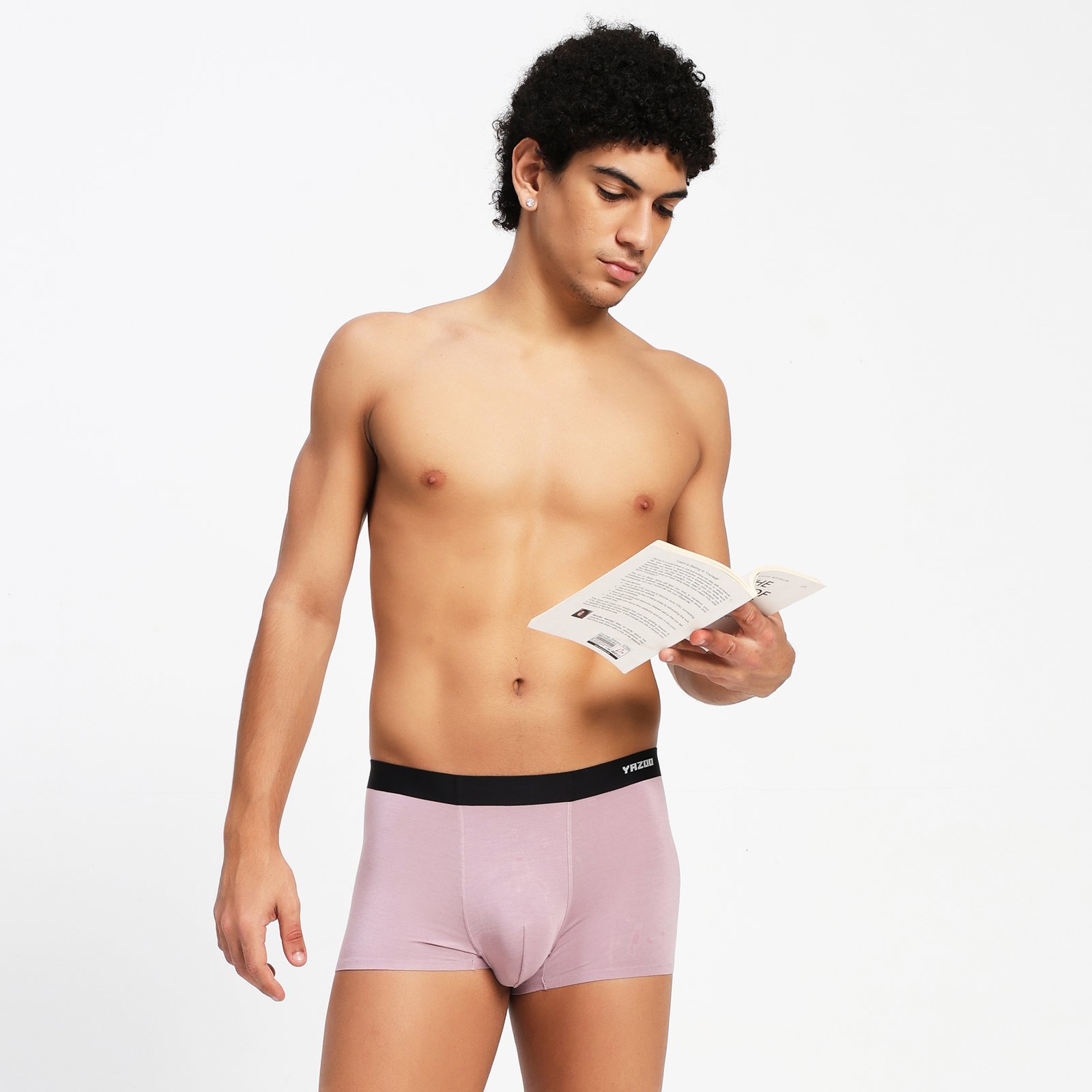 Lightweight Seamless Modal Underwear - Mauve Trunks