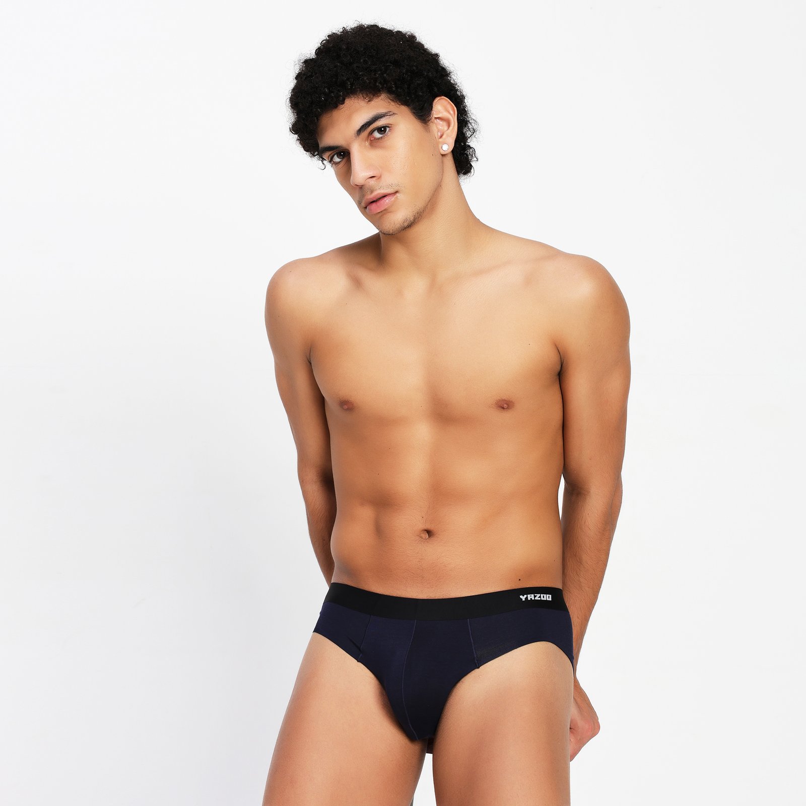 Lightweight Seamless Modal Underwear - Navy Briefs