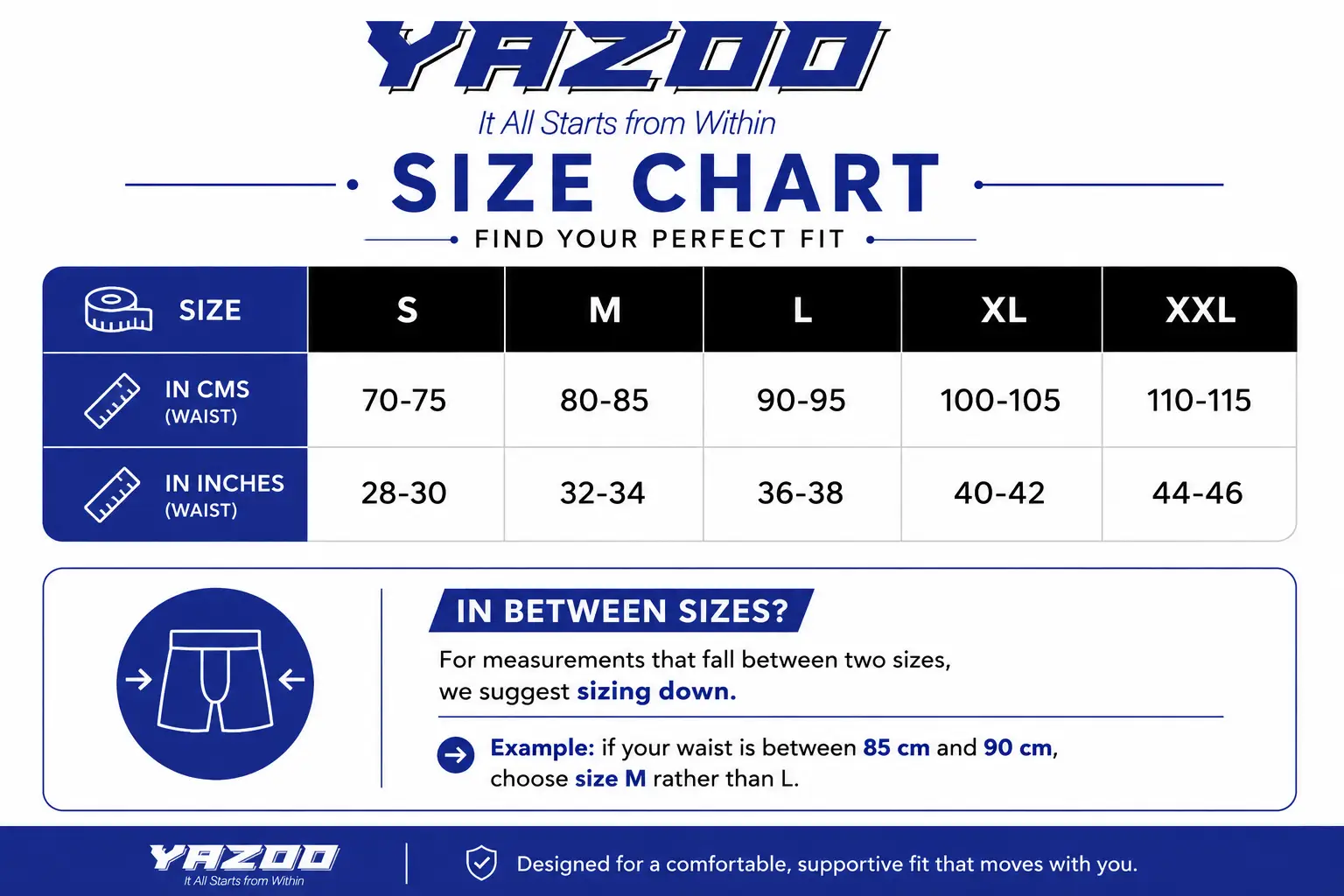 men's underwear size guide